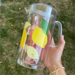 Kate Spade Lemon Print Pitcher and Cups NWOT